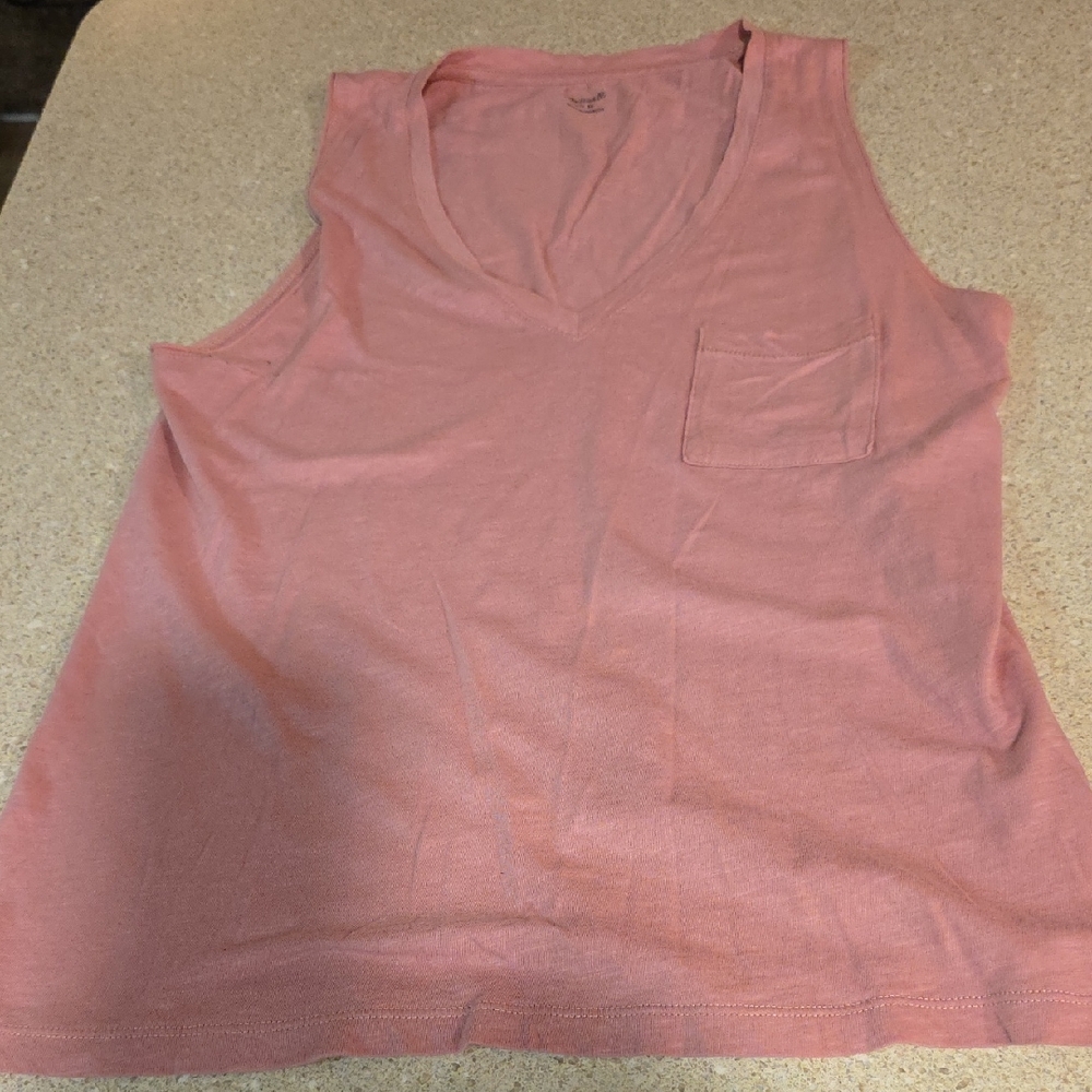 Madewell Pink V-Neck Tank Top